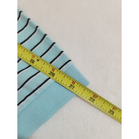 Izod NWT 100% Cotton Polo Shirt Mens 2XL Blue Striped Short Sleeve Golf Preppy - Picture 13 of 15